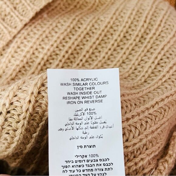 Missguided Cropped Colorblock Knit Turtleneck Sweater Tan Neutral Fall XS 2/4 - Picture 8 of 8